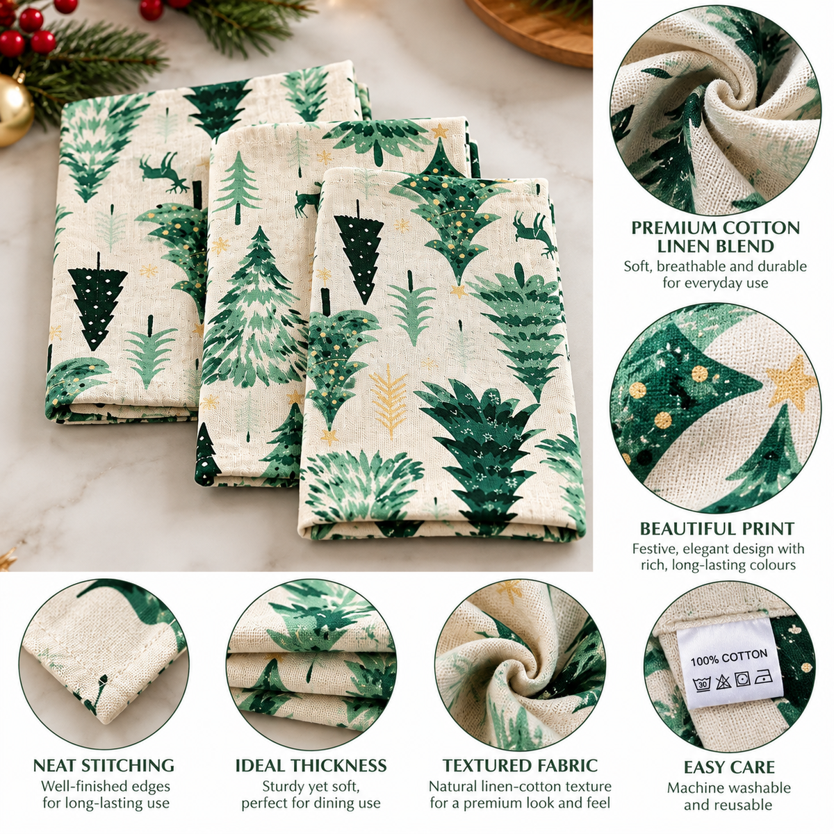 Christmas Napkin(Set Of 3)