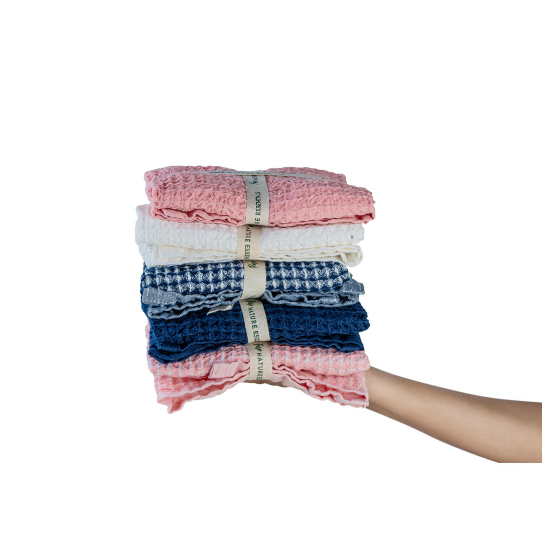 Waffle weave face towel