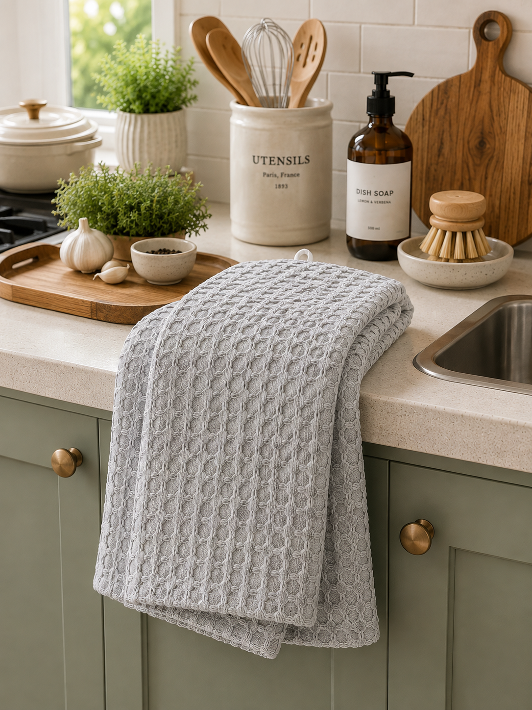 Waffle Weave Kitchen Towel Set of 2