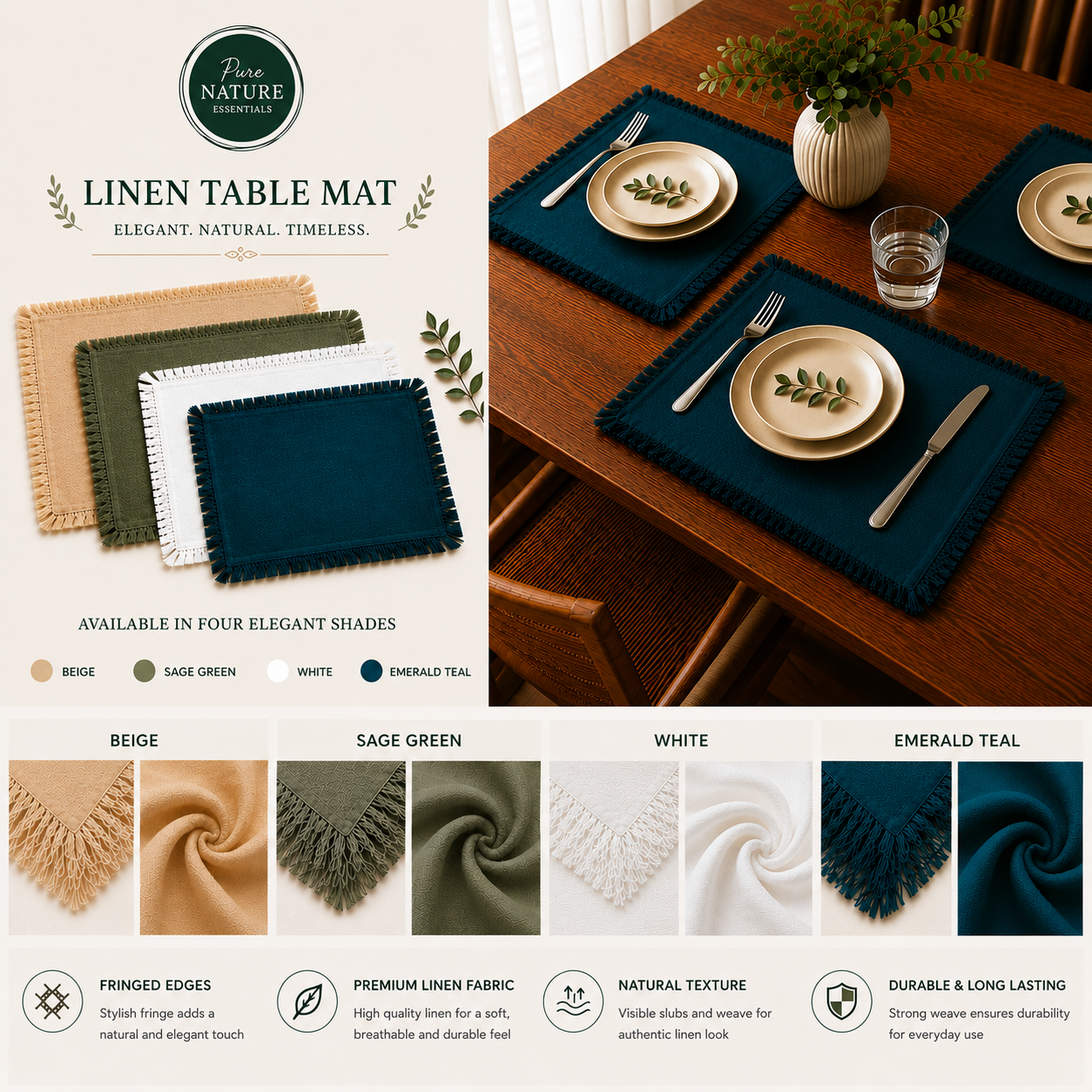 Classic Solid Table Mat