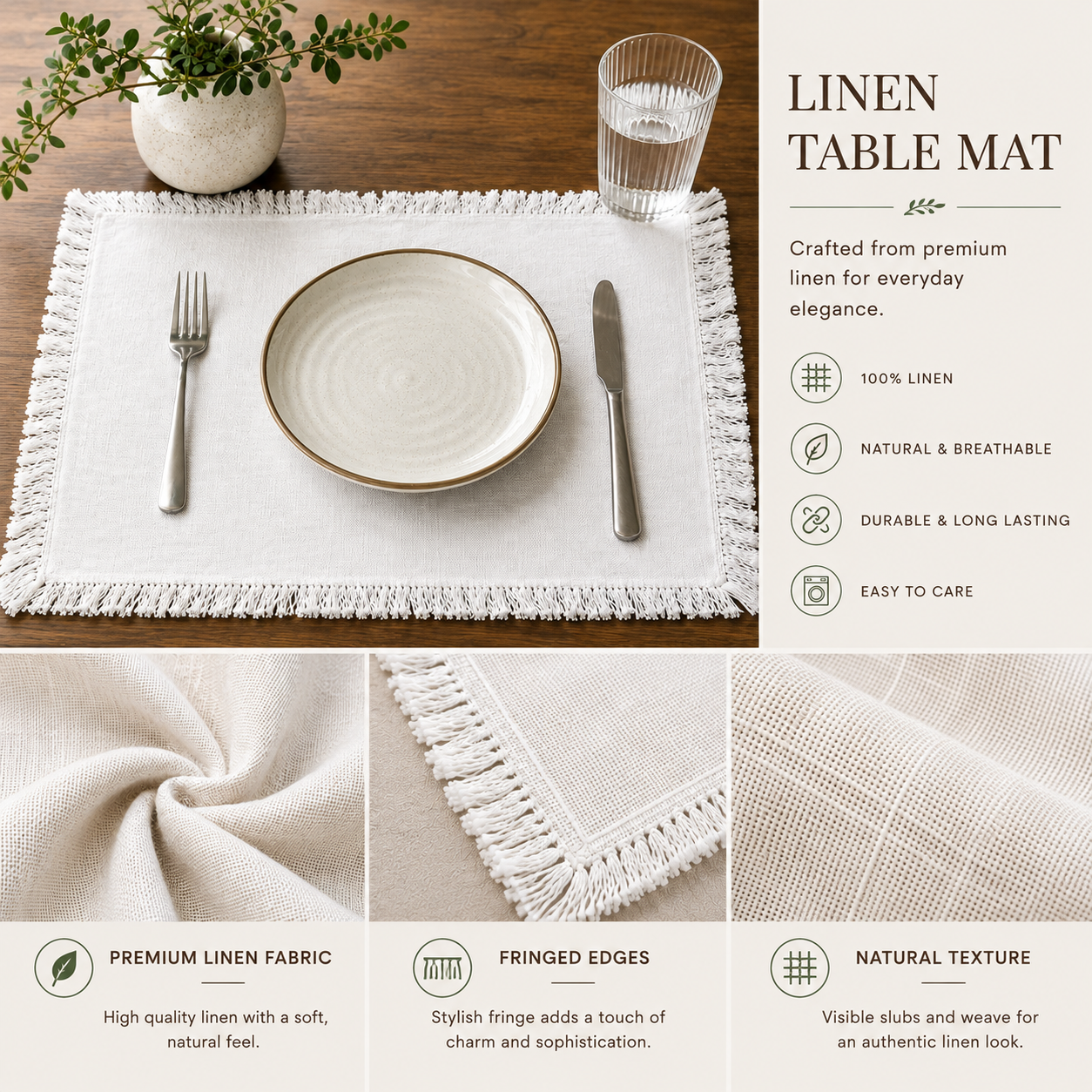 Classic Solid Table Mat