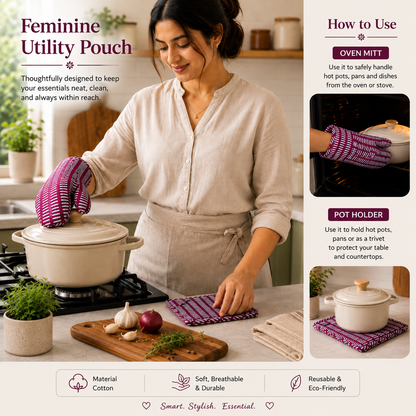 Cotton Oven Mitt & Pot Holder