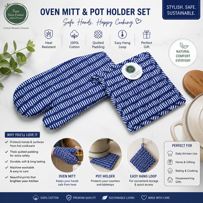 Cotton Oven Mitt & Pot Holder