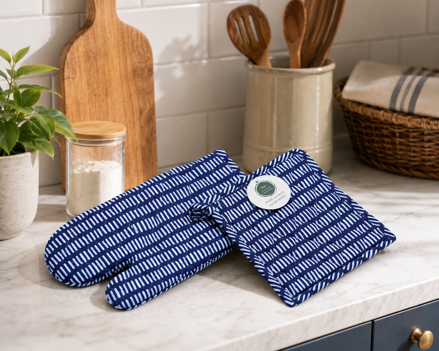 Cotton Oven Mitt & Pot Holder
