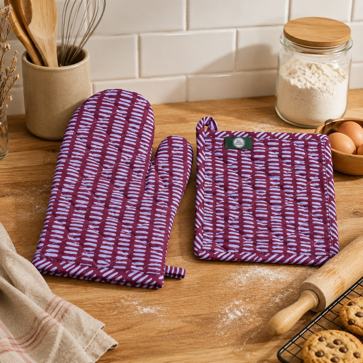Cotton Oven Mitt & Pot Holder