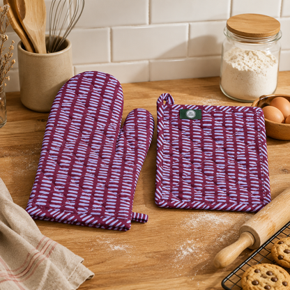 Cotton Oven Mitt & Pot Holder