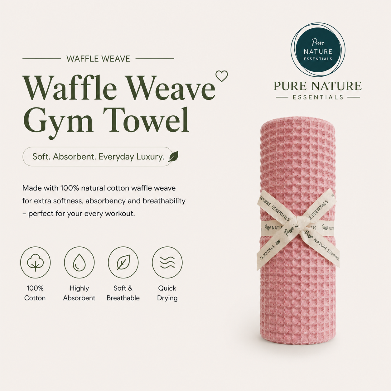 Waffle Weave Gym Towel