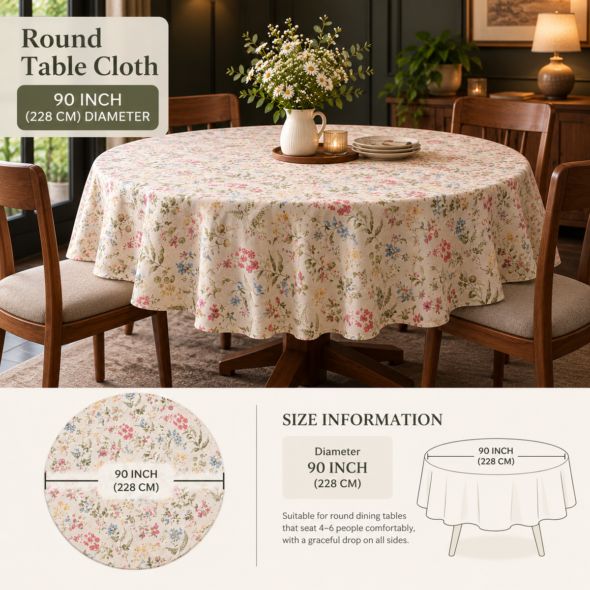 Classic Round Cotton Tablecloth