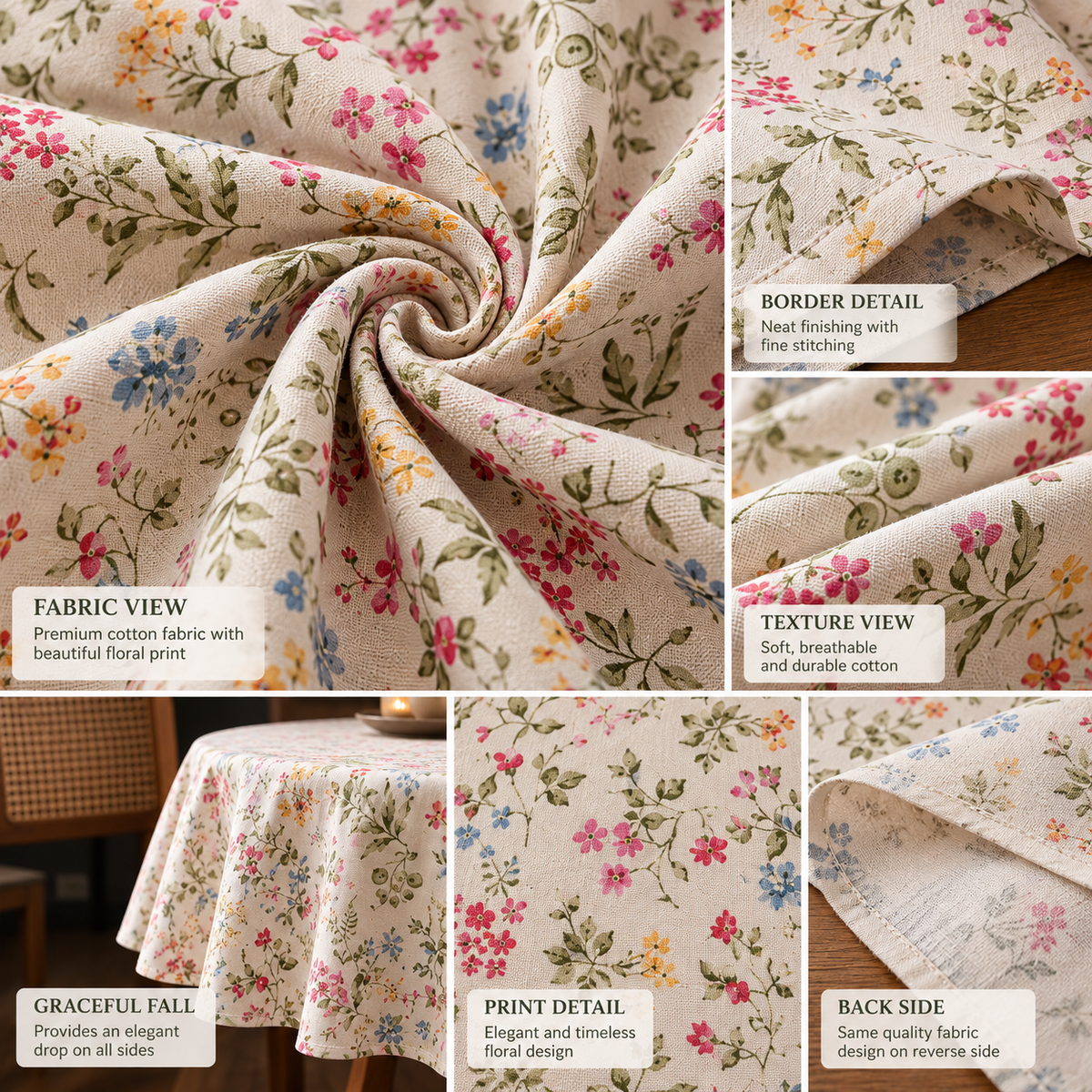 Classic Round Cotton Tablecloth