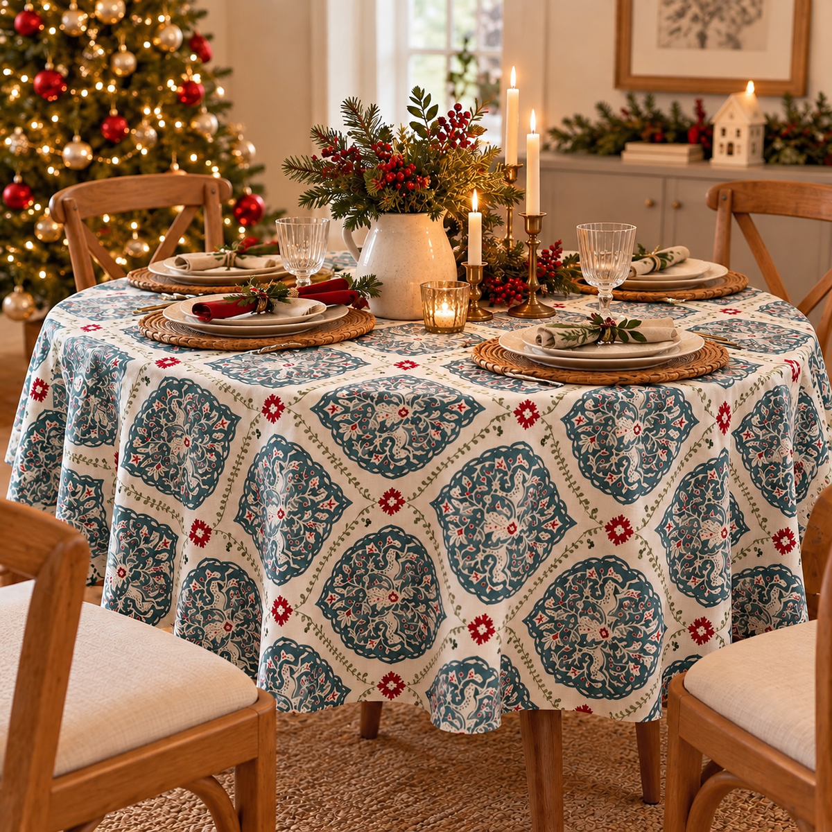 Classic Round Cotton Tablecloth