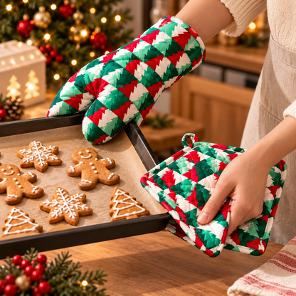 Christmas Pot holder & oven mitt