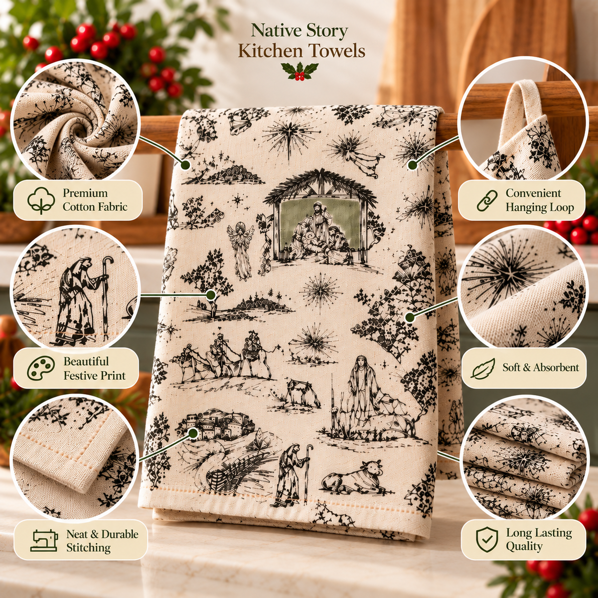 Native Story kitchen Towel(Set of 2)