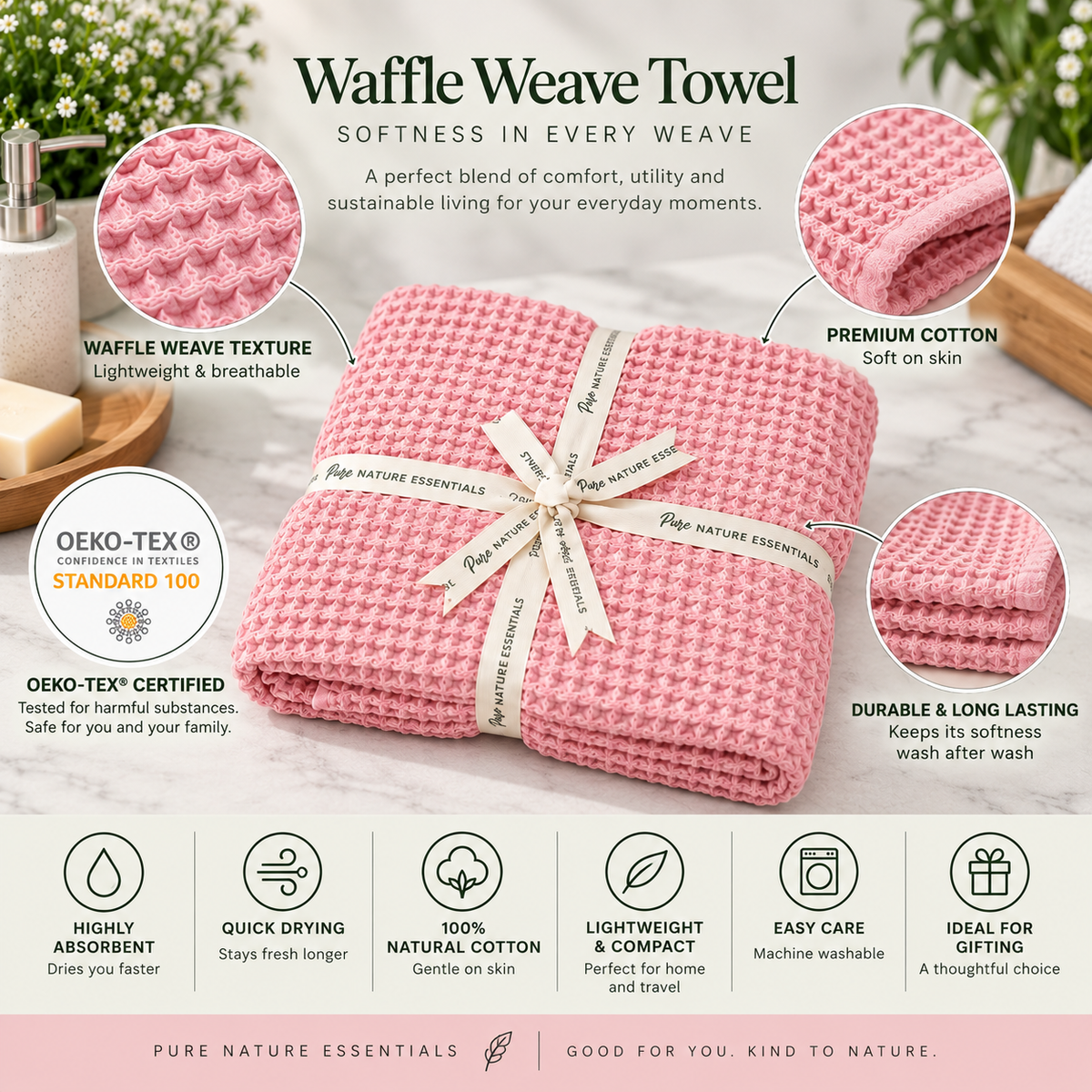 Waffle Weave Bath Towel
