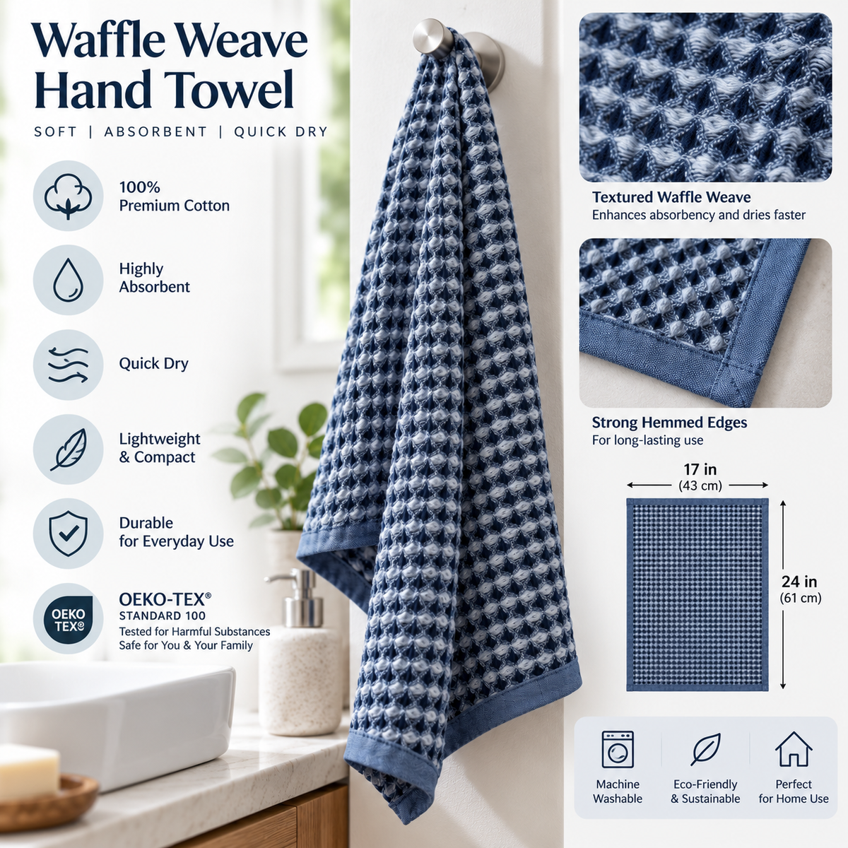 Waffle Weave Hand Towel