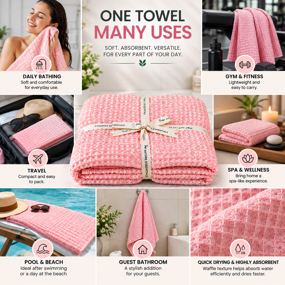 Waffle Weave Bath Towel