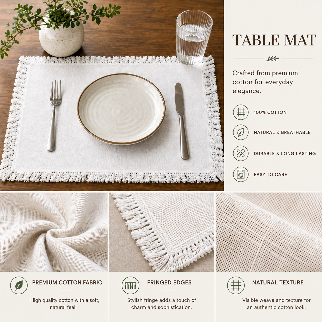 Classic Solid Table Mat
