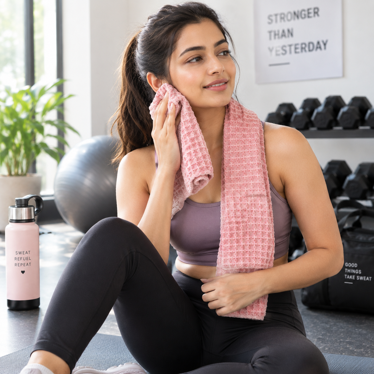 Waffle Weave Gym Towel