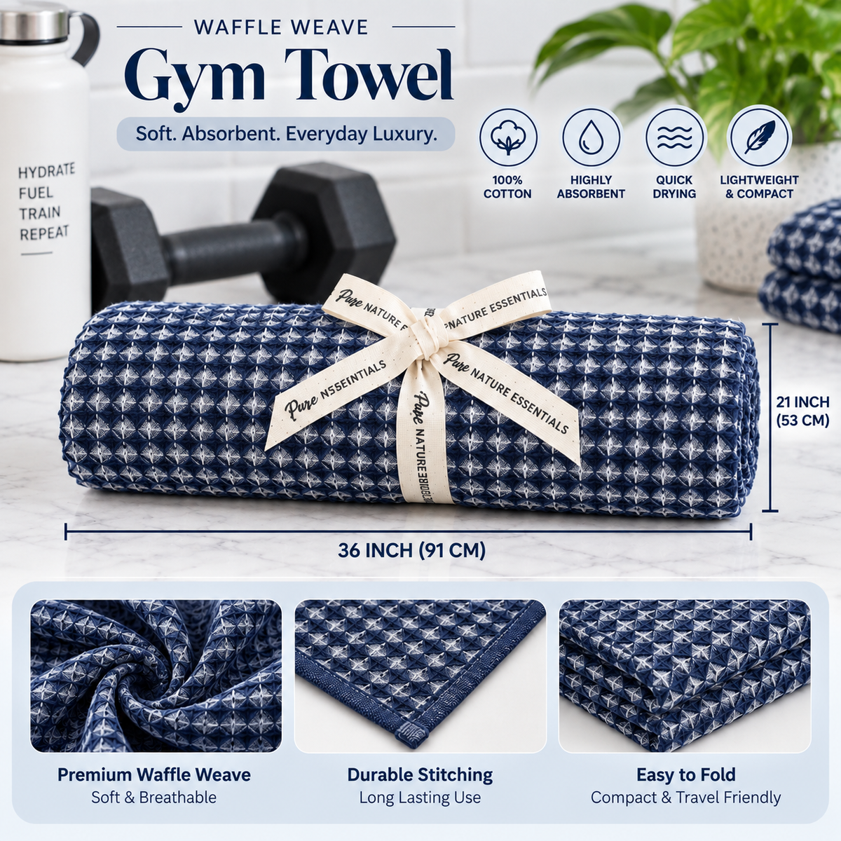 Waffle Weave Gym Towel