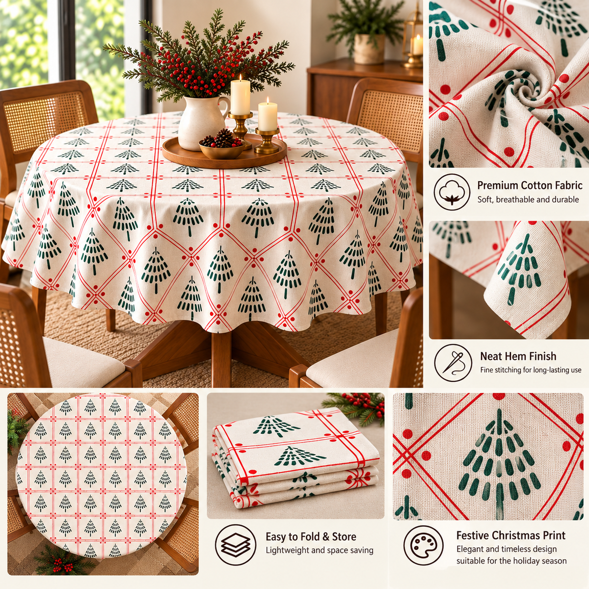 Classic Round Cotton Tablecloth