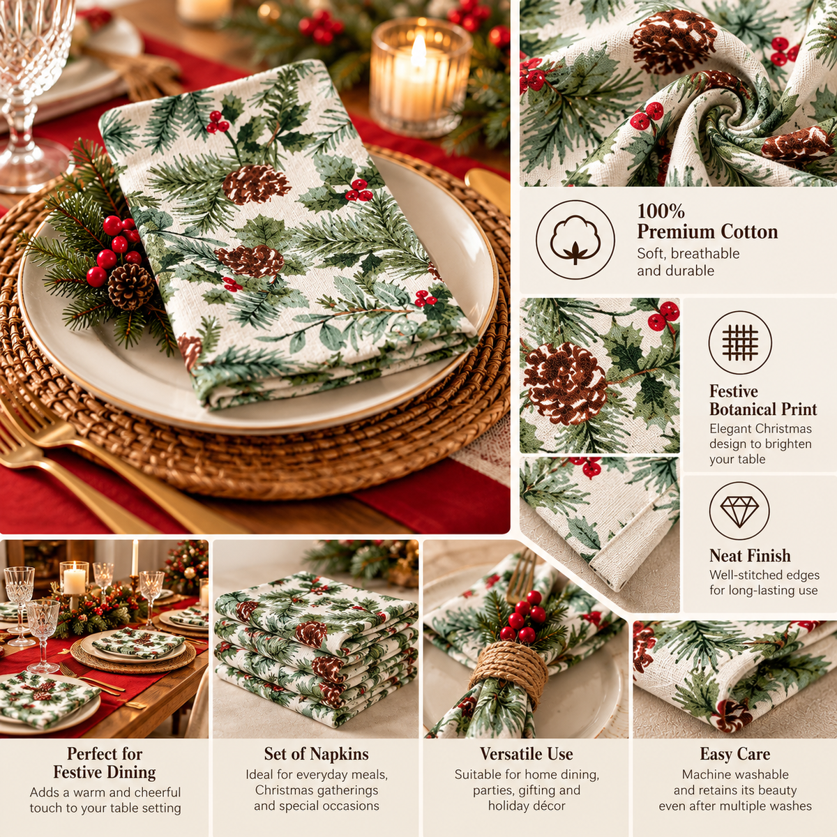 Christmas Napkin(Set Of 3)