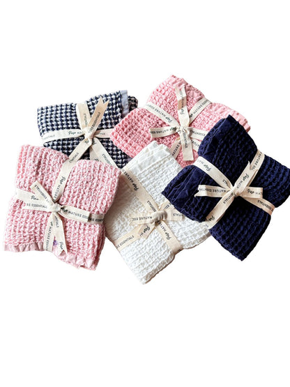 Waffle weave face towel