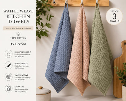 Waffle Kitchen Towel Set of 3