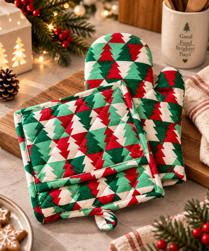 Christmas Pot holder & oven mitt