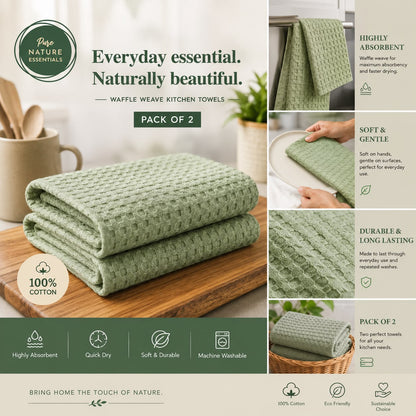 Waffle Weave Kitchen Towel Set of 2
