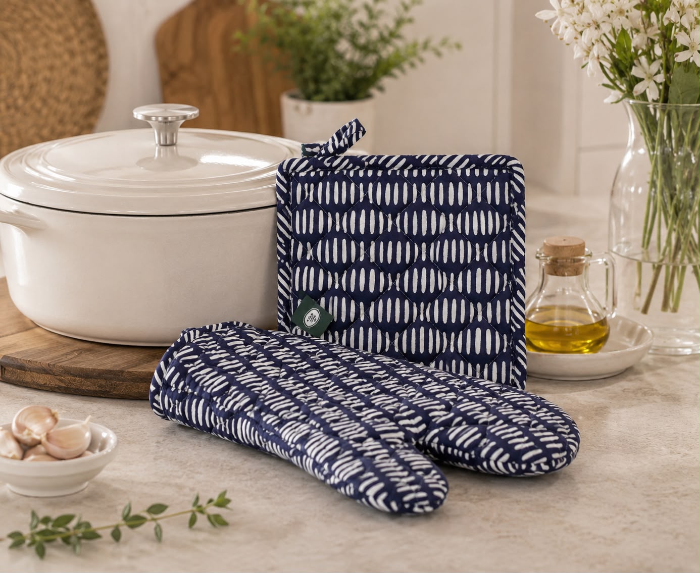 Cotton Oven Mitt & Pot Holder