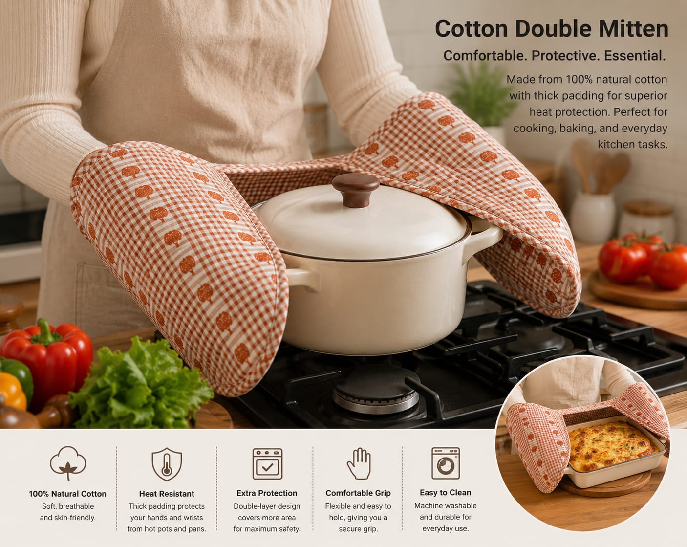 Cotton Double Mitten