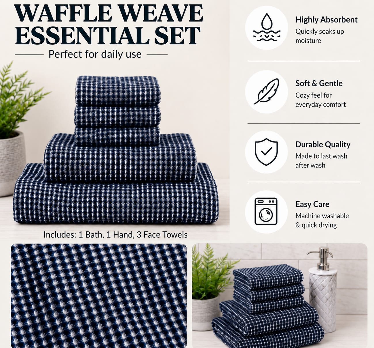 Waffle Weave Essential Trio