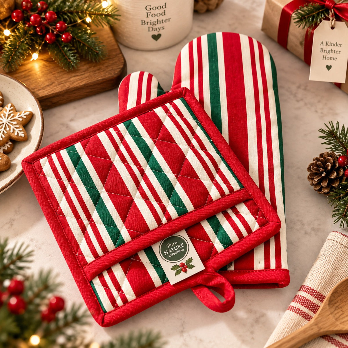 Christmas Pot holder & oven mitt
